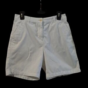 Lauren Ralph Lauren Chino Shorts Womens 6 White Twill Stretch Cotton Preppy